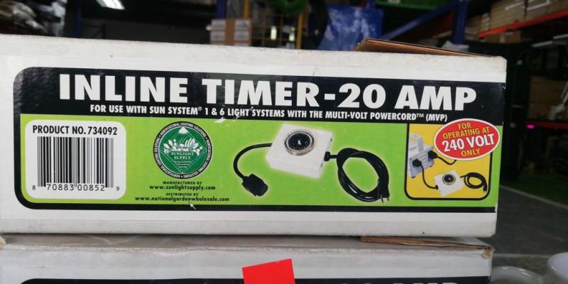 Sunlight InLine Timer 20 Amp (220 v)