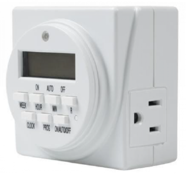 120 v, 7-Days Dual Outlet Digital Timer, Blister package