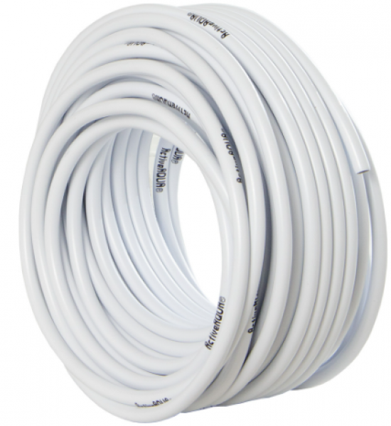 Active Aqua 1/4 in OD White & Black Tubing, 100 ft Roll