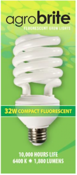 AgroBrite Compact Fluorescent Lamp, 32W (160W equivalent), 6400K
