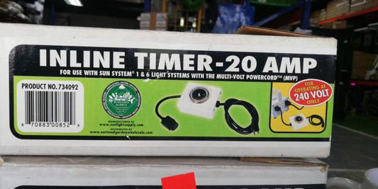 Sunlight InLine Timer 20 Amp (220 v)