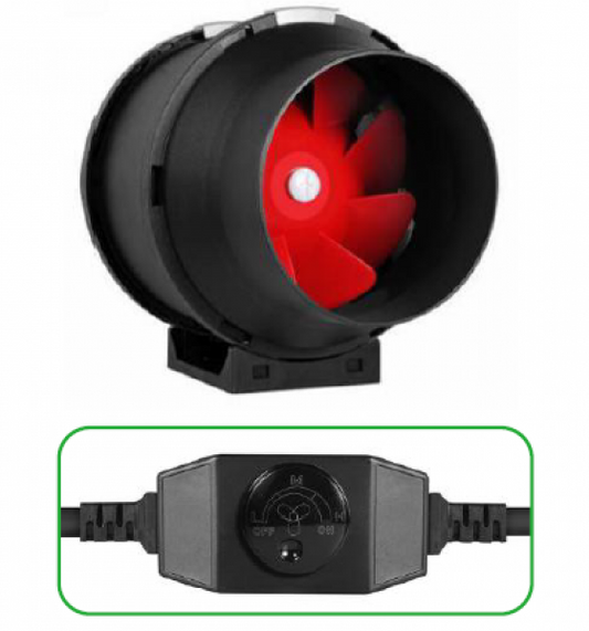 4 in Extractor Fan, Plastic, -190 cfm, with Speed Controller