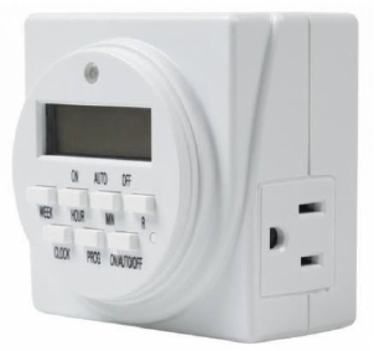 120 v, 7-Days Dual Outlet Digital Timer, Blister package