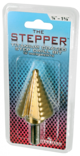 The Stepper Titanium Step Drill Bit, 1/4" to 1 3/8"