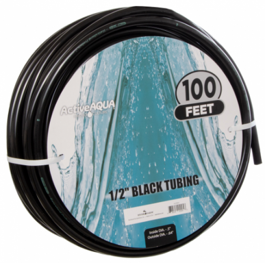 Active Aqua 1/2 in ID Black Tubing, 100 ft Roll