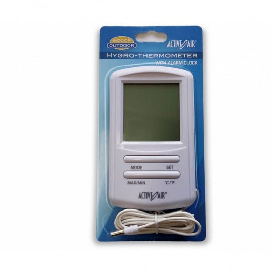 Active Air Indoor-Outdoor Thermometer w/Hygrometer (w/Alarm Clock)